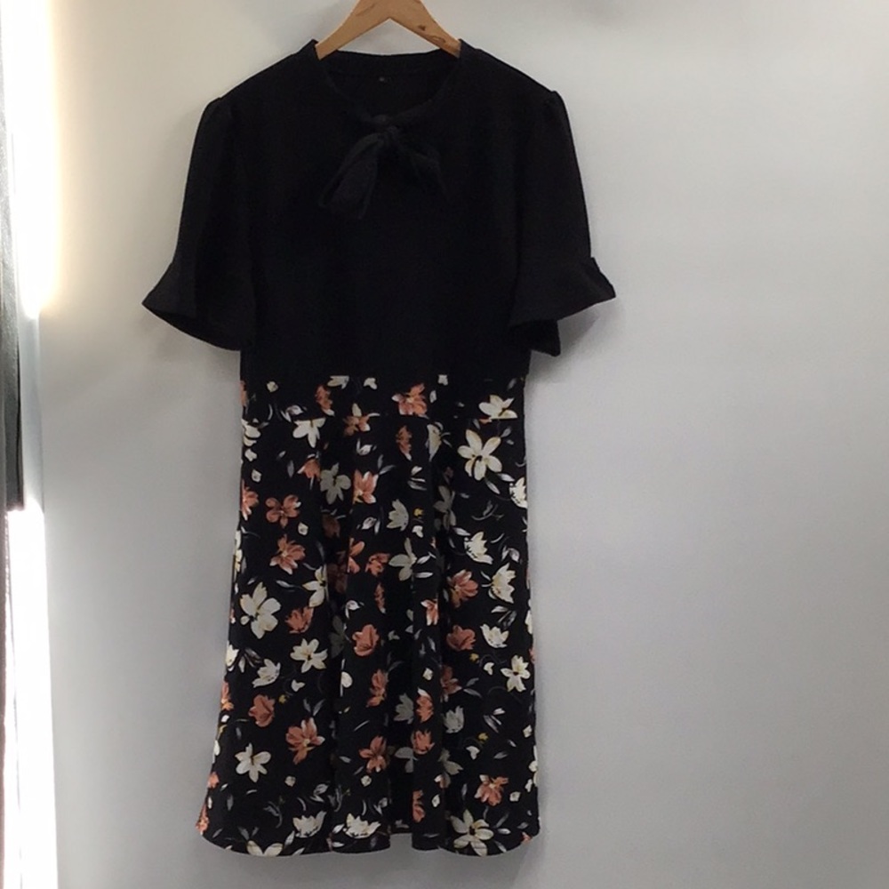Floral Black Dress